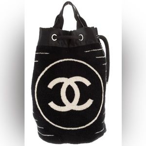 ❤️SOLD❤️CHANEL CC BACKPACK LARGE TERRY DRAWSTRING BLACK RARE!!